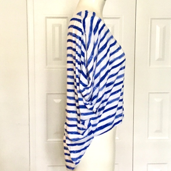 HANG TEN blue & white stripe hi lo scoop neck top - Picture 2 of 5